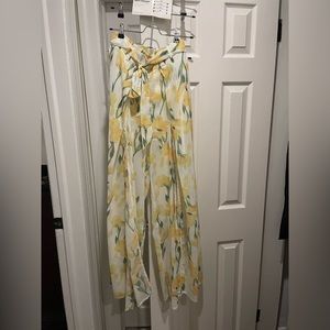 Printed flowy full leg pants